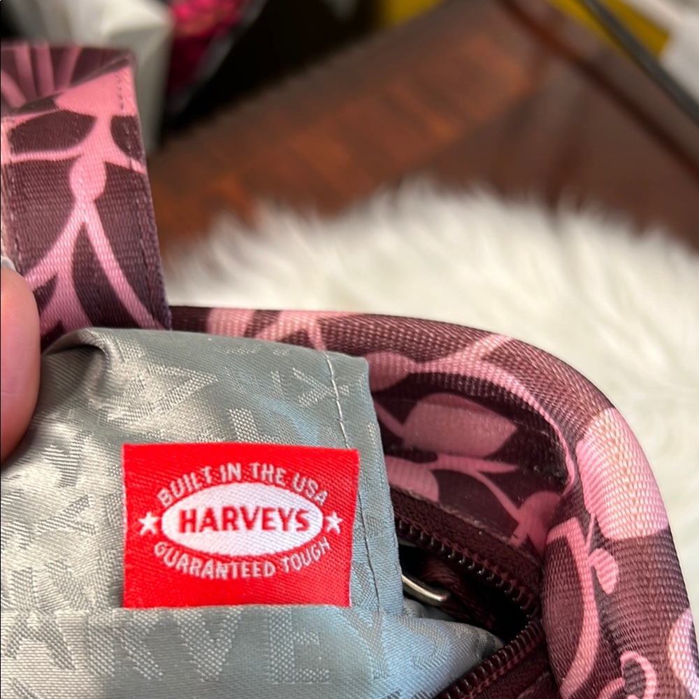 HARVEYS Seatbelt Classic Brown & Pink Leaf and Florals Shoulder Bag Vintage EC - Picture 12 of 17